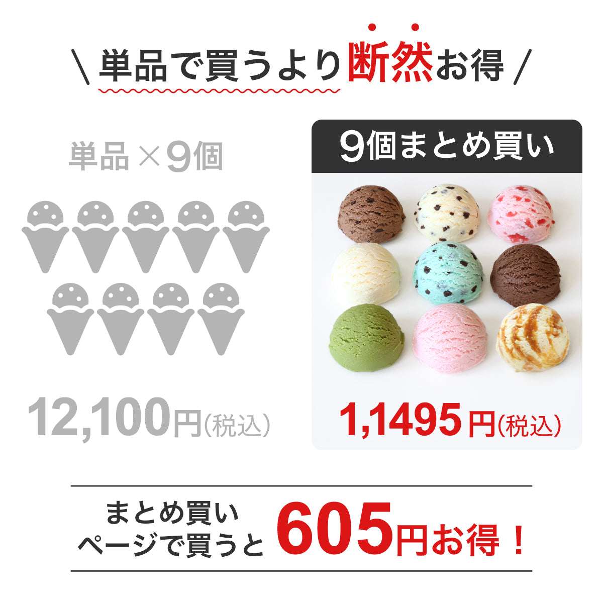 食べられない アイスクリーム 9個まとめ買い